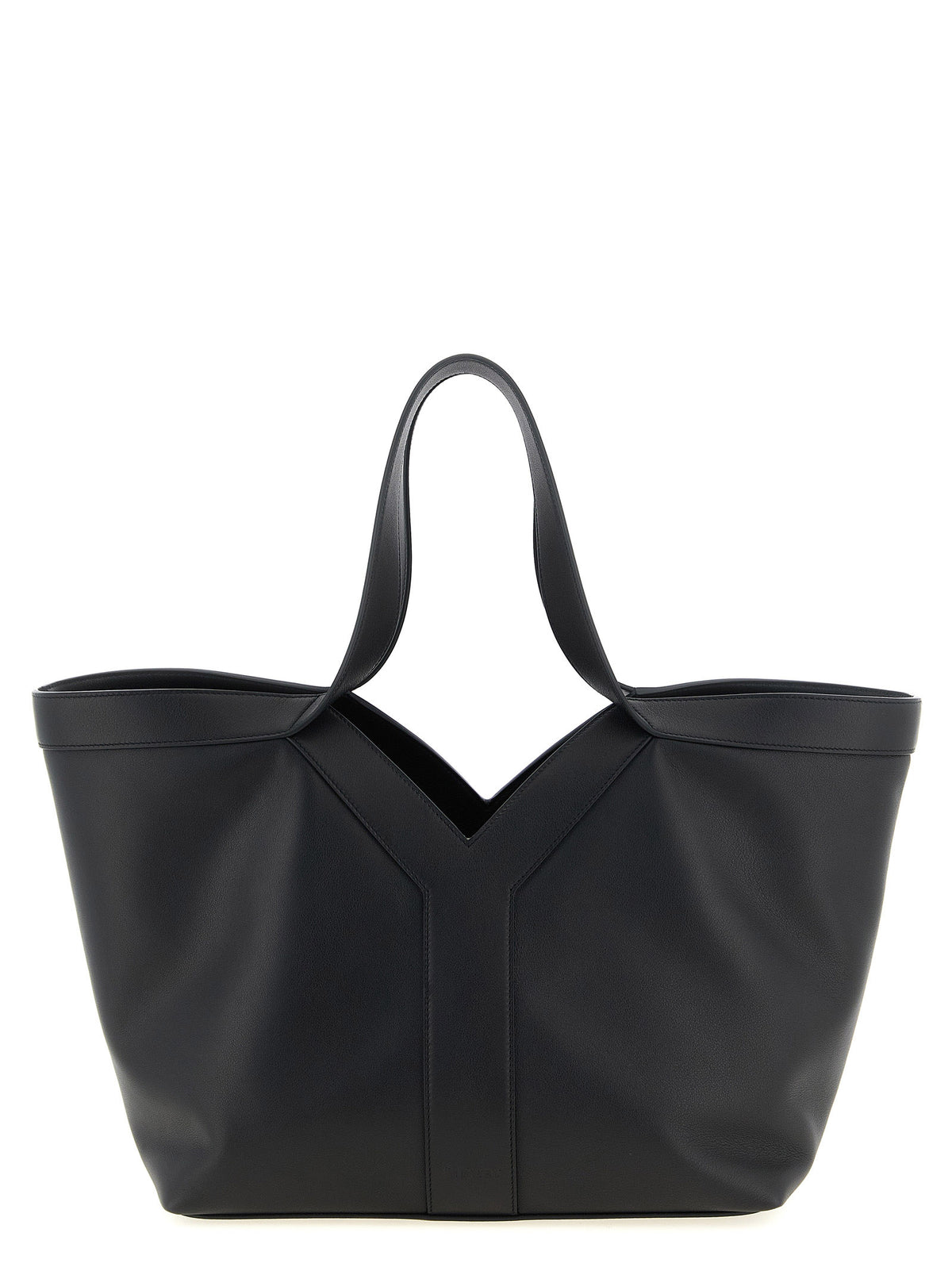 Sac cabas Saint Laurent en cuir de veau noir