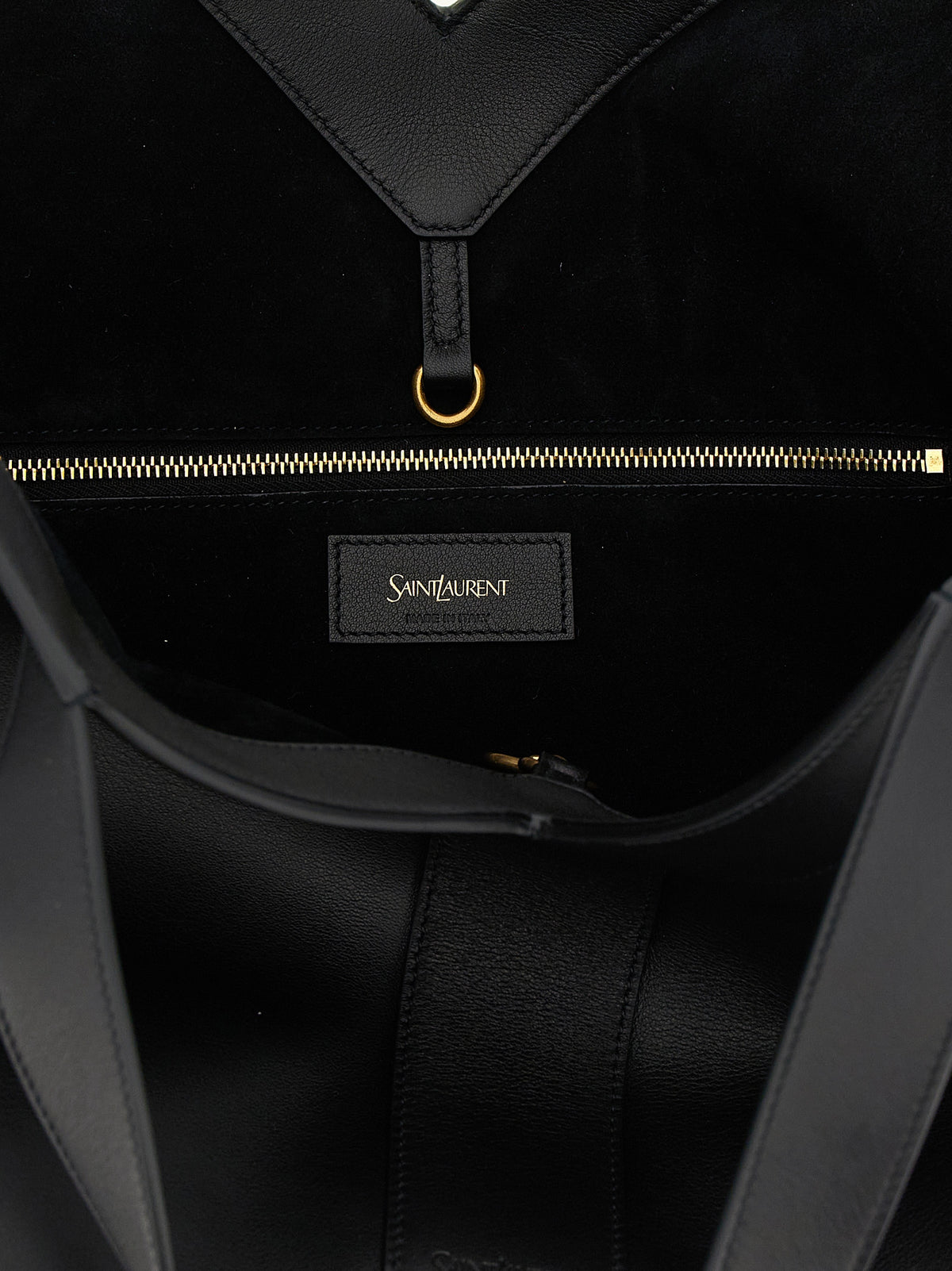 Sac cabas Saint Laurent en cuir de veau noir