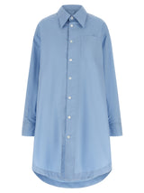 Robe midi en coton bleu Ami Paris