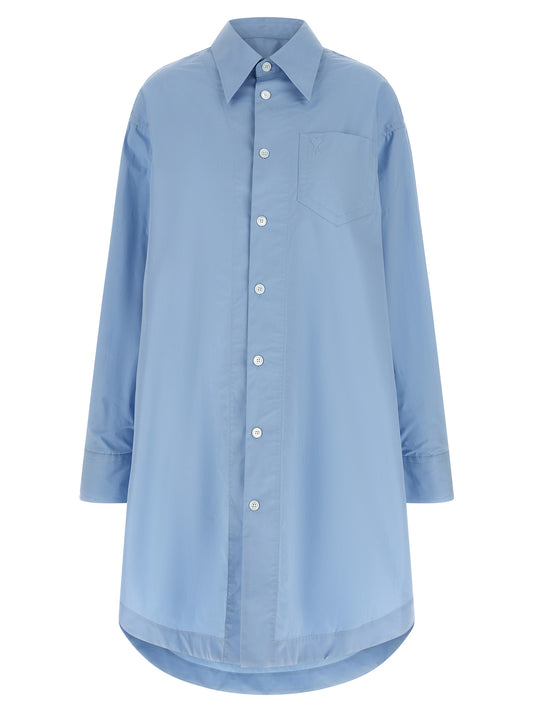 Robe midi en coton bleu Ami Paris