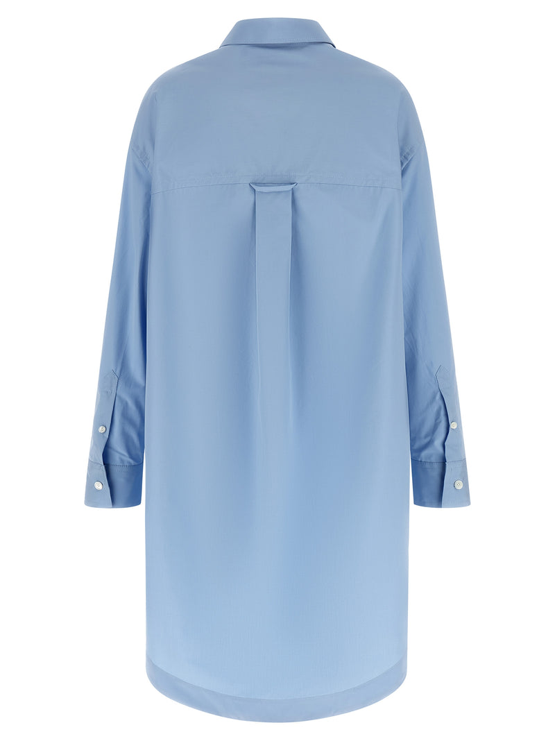 Robe midi en coton bleu Ami Paris
