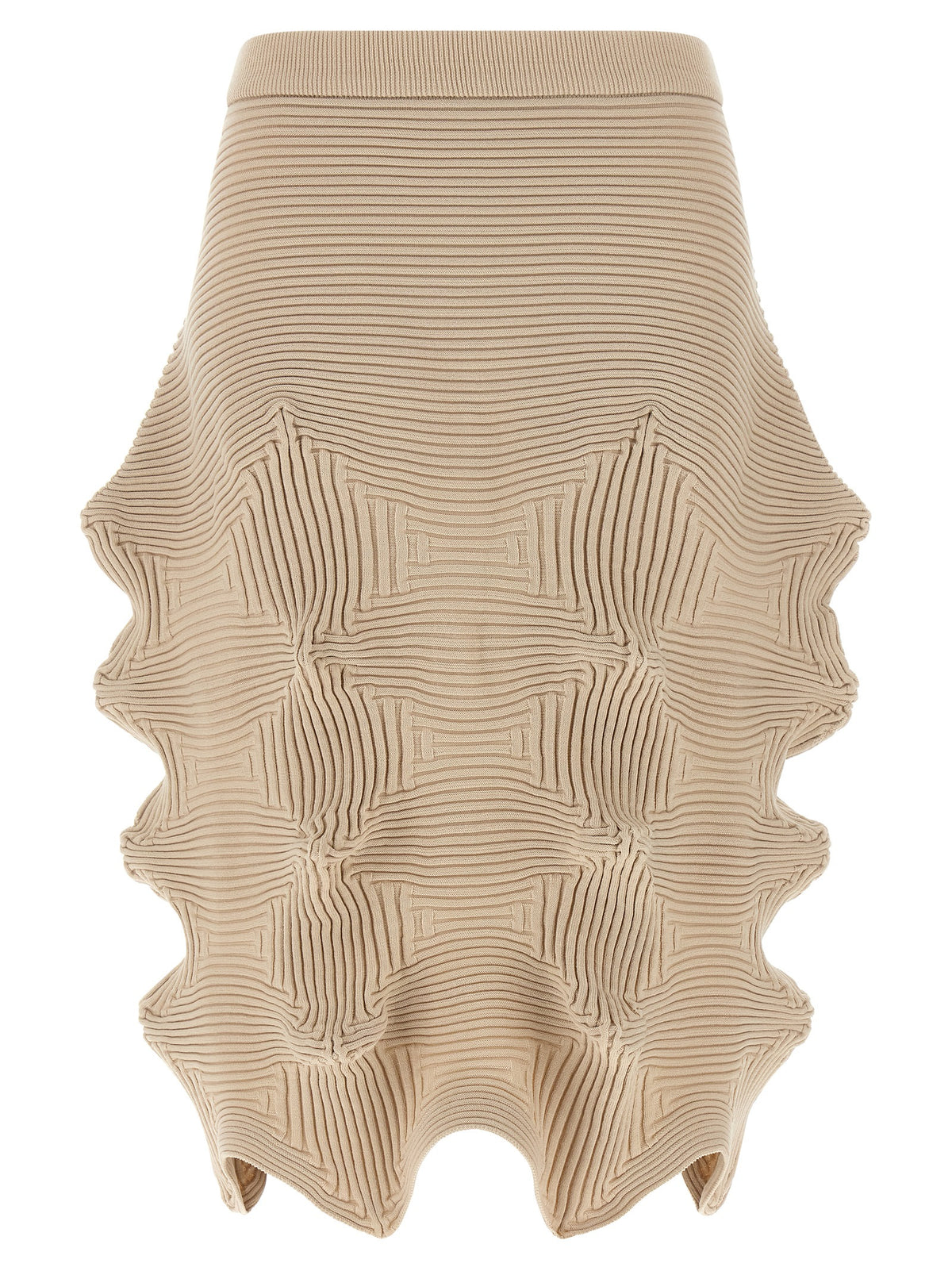Issey Miyake Beige Polyester Midi Skirt
