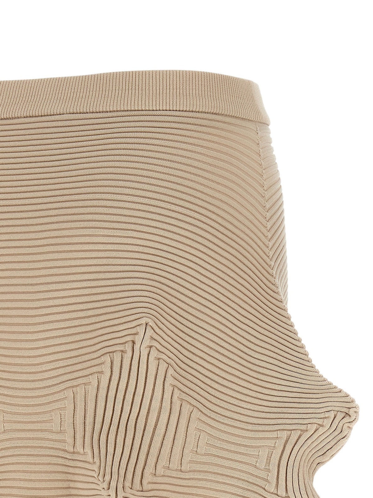 Issey Miyake Beige Polyester Midi Skirt