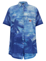 Polo Ralph Lauren Blue Cotton Shirt - Palme Print