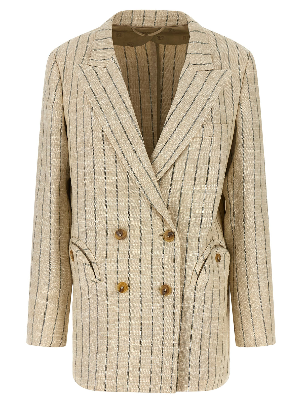 Blazé Milano Serene Everyday Beige Cotton Blazer