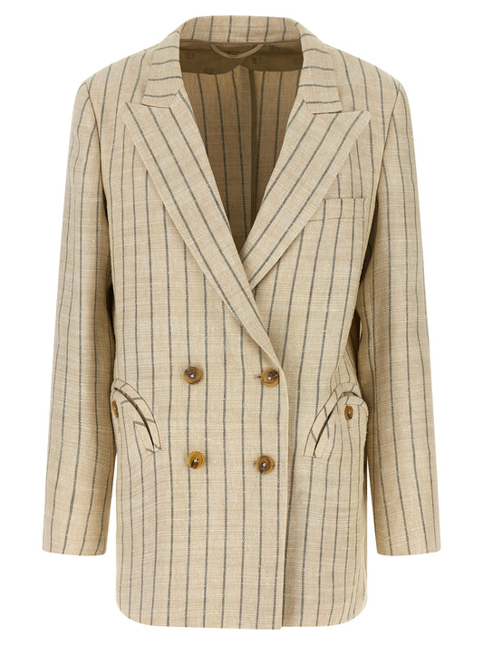 Blazé Milano Serene Everyday Beige Cotton Blazer