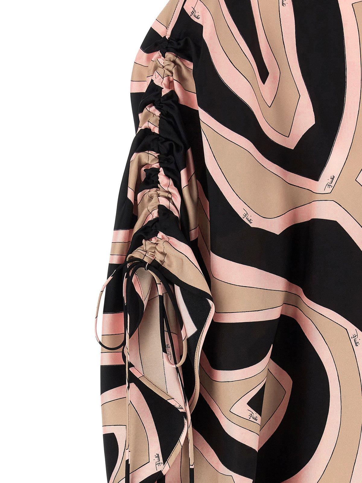 Emilio Pucci Labirinto Multicolor Silk Short Dress