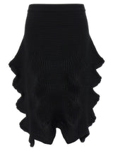Jupe midi Issey Miyake en polyester noir