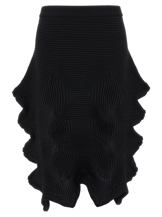 Jupe midi Issey Miyake en polyester noir