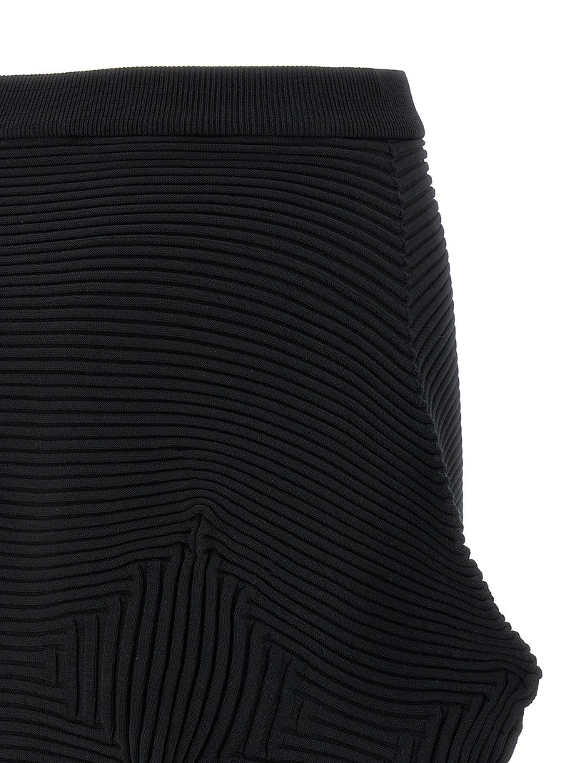 Issey Miyake Black Polyester Midi Skirt