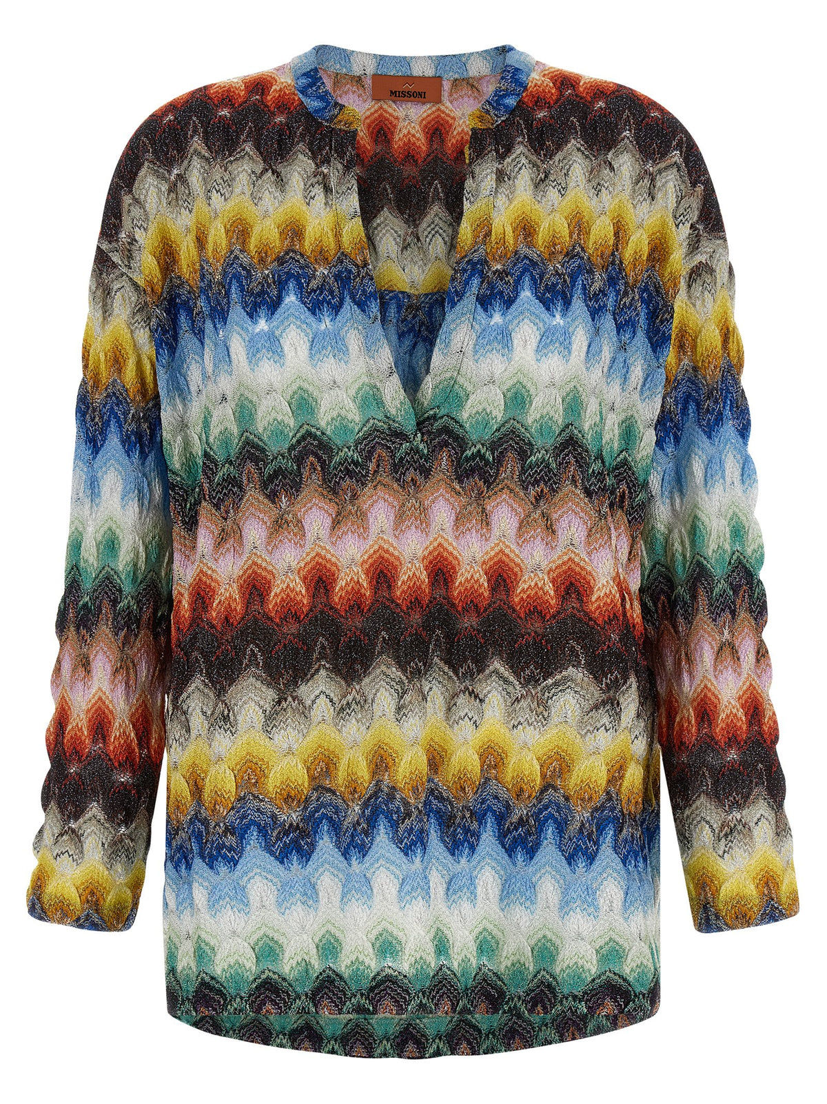 Missoni Multicolor Viscose Blouse - Elegant Korean Collar