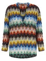Missoni Multicolor Viscose Blouse - Elegant Korean Collar