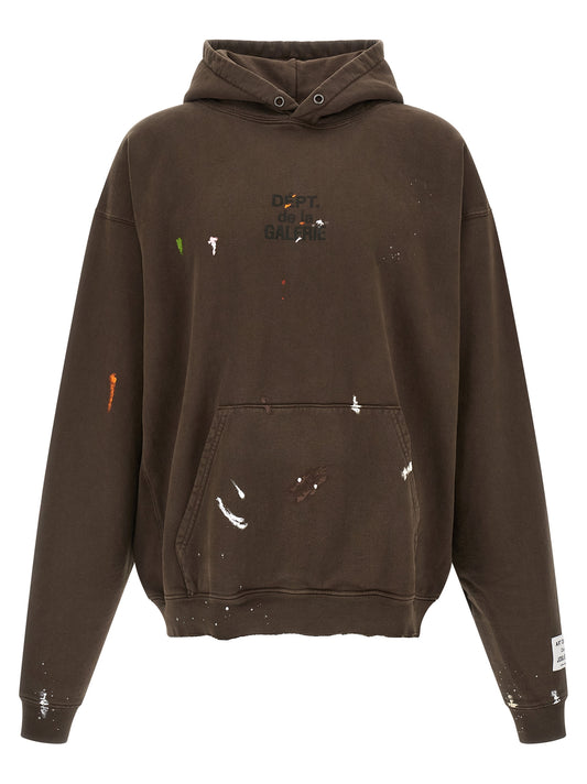 GALLERY DEPT. Brown Cotton Sweatshirt - French Logo Painted