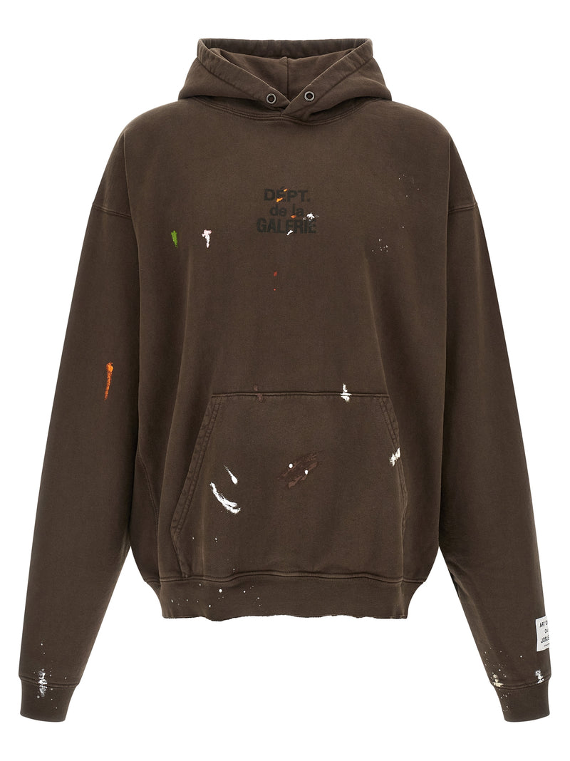 GALLERY DEPT. Brown Cotton Sweatshirt - French Logo Painted