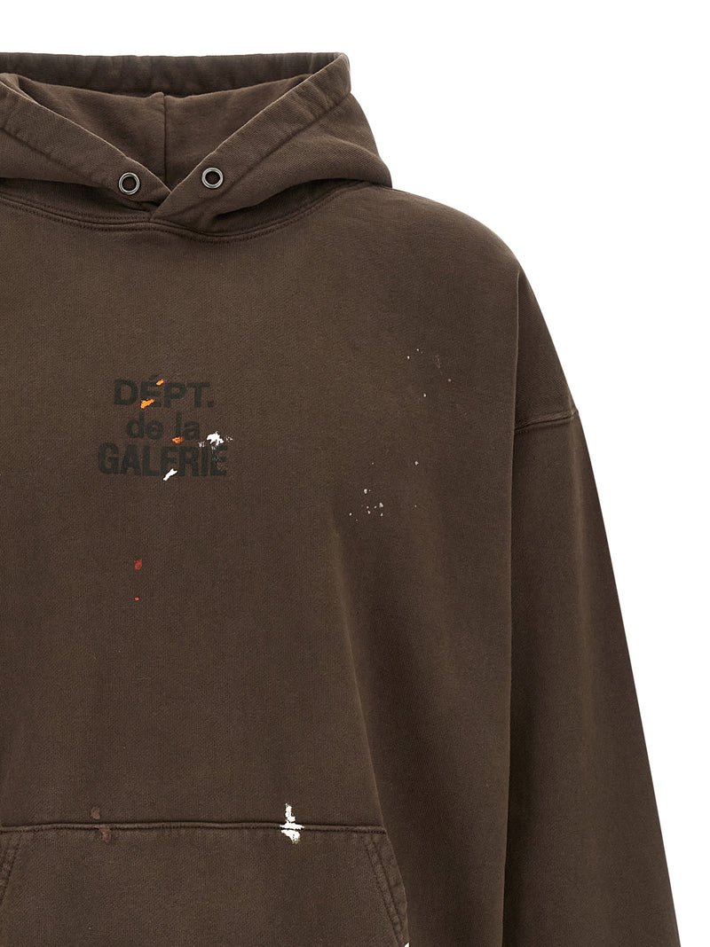 GALLERY DEPT. Brown Cotton Sweatshirt - French Logo Painted