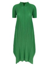 PLEATS PLEASE ISSEY MIYAKE Robe mi-longue bicolore en polyester