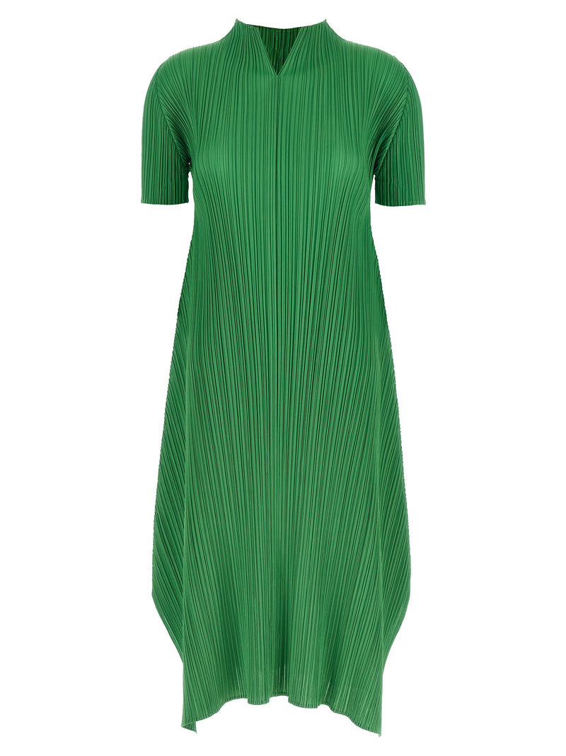 PLEATS PLEASE ISSEY MIYAKE Robe mi-longue bicolore en polyester