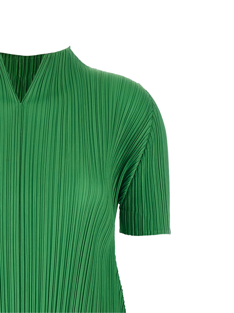 PLEATS PLEASE ISSEY MIYAKE Robe mi-longue bicolore en polyester