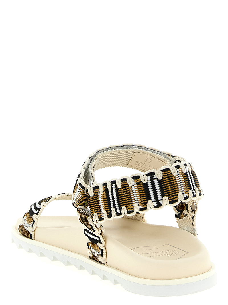 Roger Vivier Trek ‘Slidy Viv’ Multicolor Flat Sandals