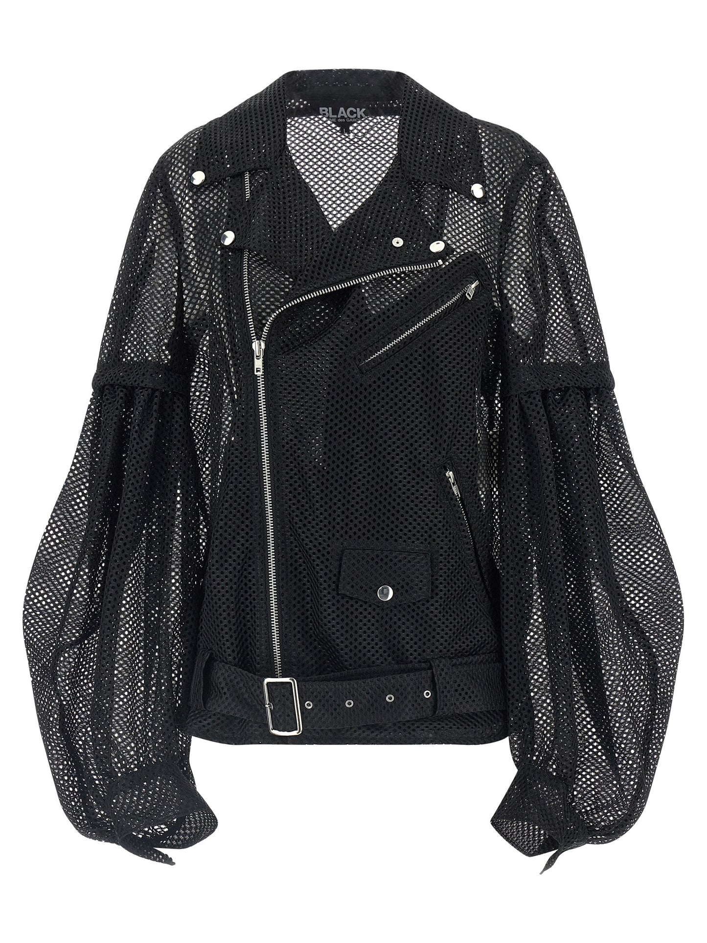 Blouson motard Comme Des Garçons en polyester noir