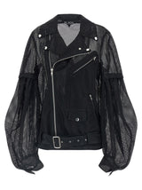 Blouson motard Comme Des Garçons en polyester noir