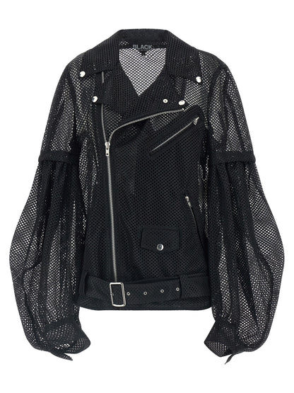 Blouson motard Comme Des Garçons en polyester noir