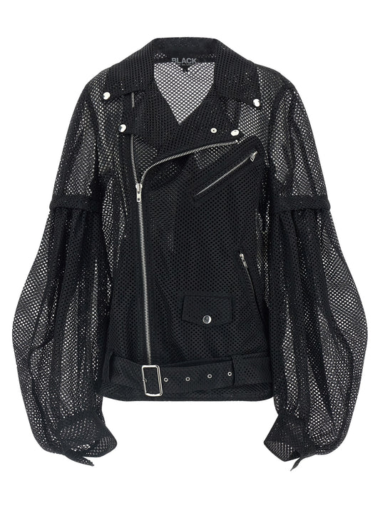 Comme Des Garçons Black Polyester Biker Jacket
