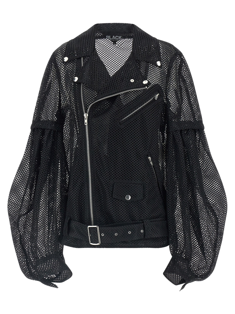 Blouson motard Comme Des Garçons en polyester noir