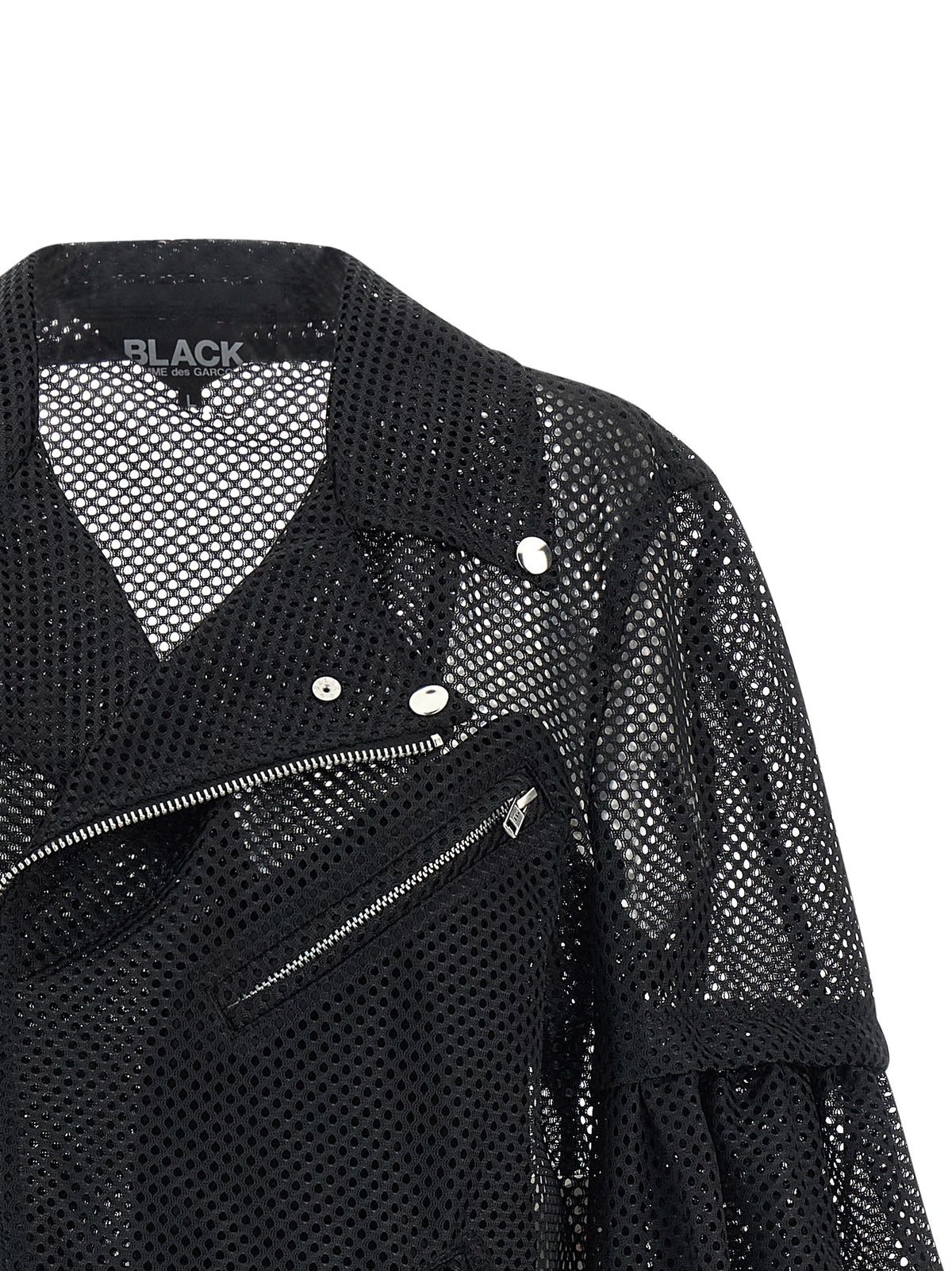 Blouson motard Comme Des Garçons en polyester noir