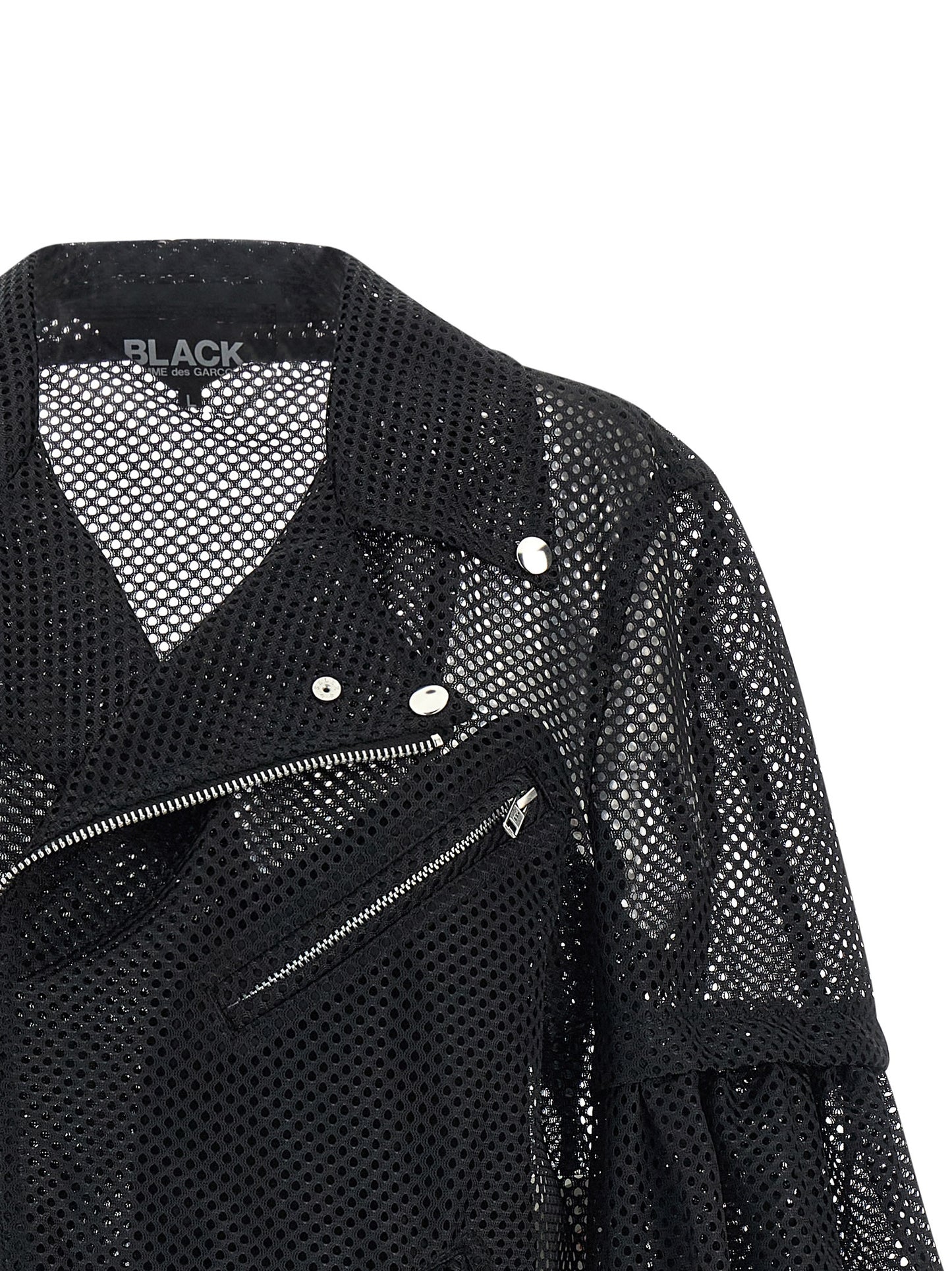 Blouson motard Comme Des Garçons en polyester noir