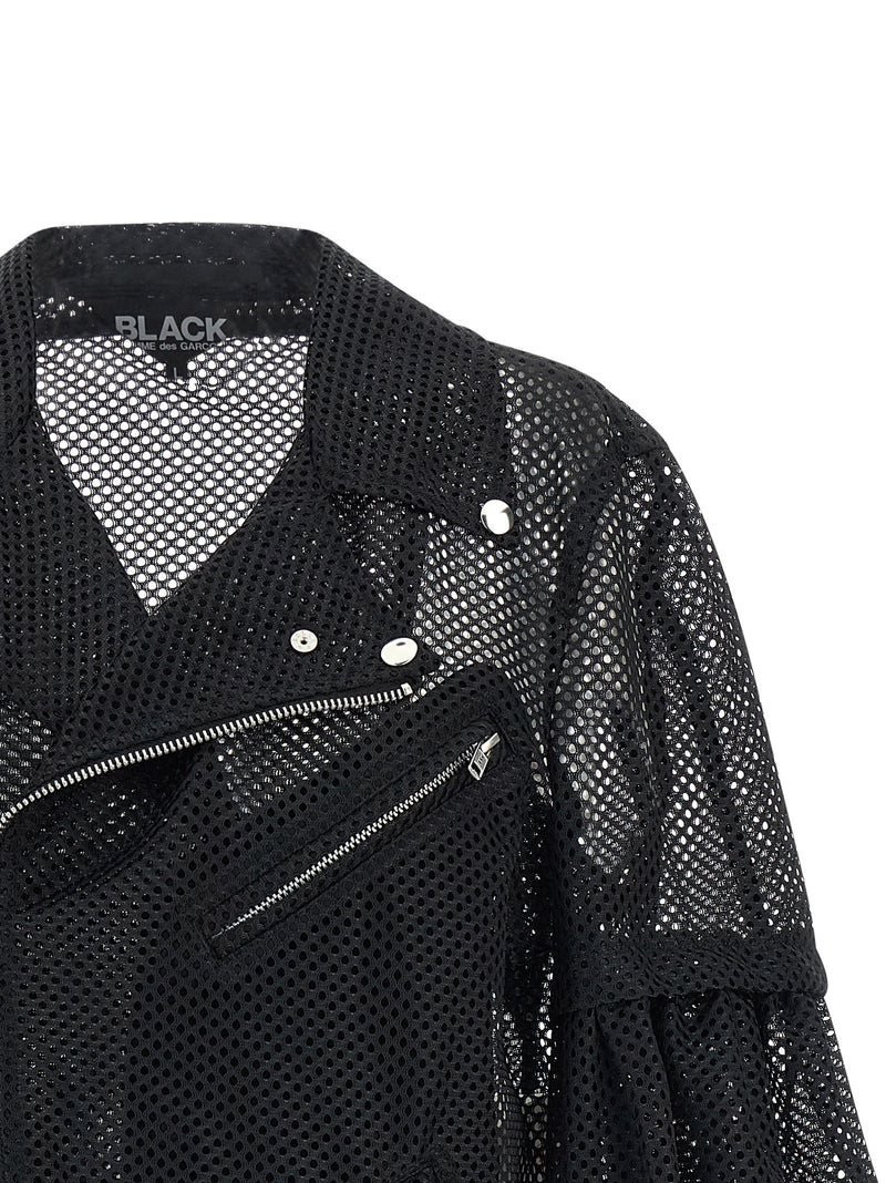 Blouson motard Comme Des Garçons en polyester noir