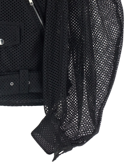 Blouson motard Comme Des Garçons en polyester noir