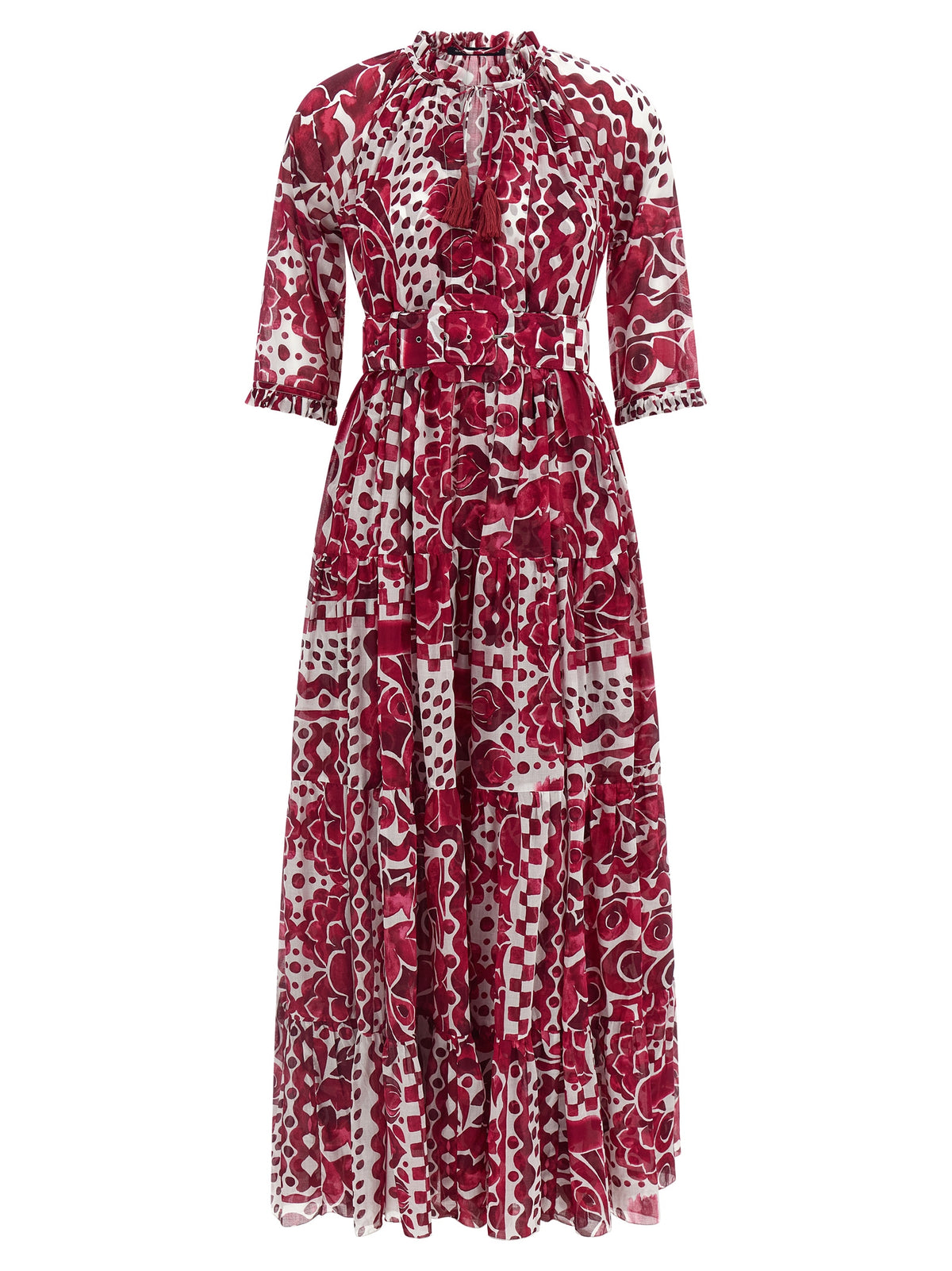 SAMANTHA SUNG Long ‘Eden’ Fuchsia Cotton Dress