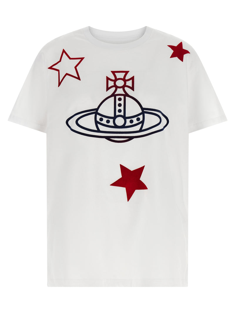 Vivienne Westwood Orb and Stars Classic White Cotton T-Shirt