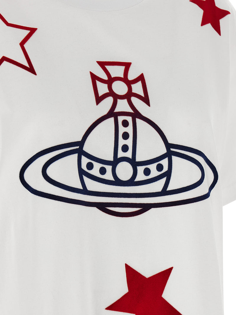 Vivienne Westwood Orb and Stars Classic White Cotton T-Shirt