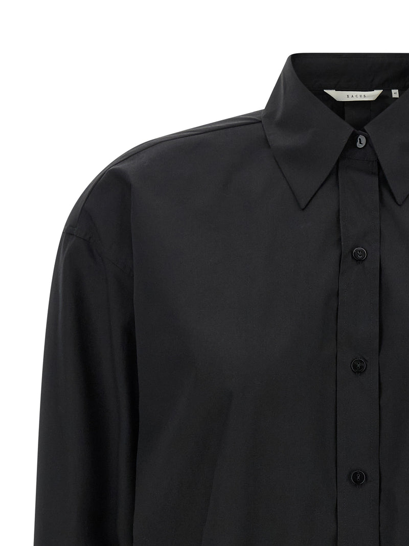 XACUS Scarlet Black Cotton Blouse for Women