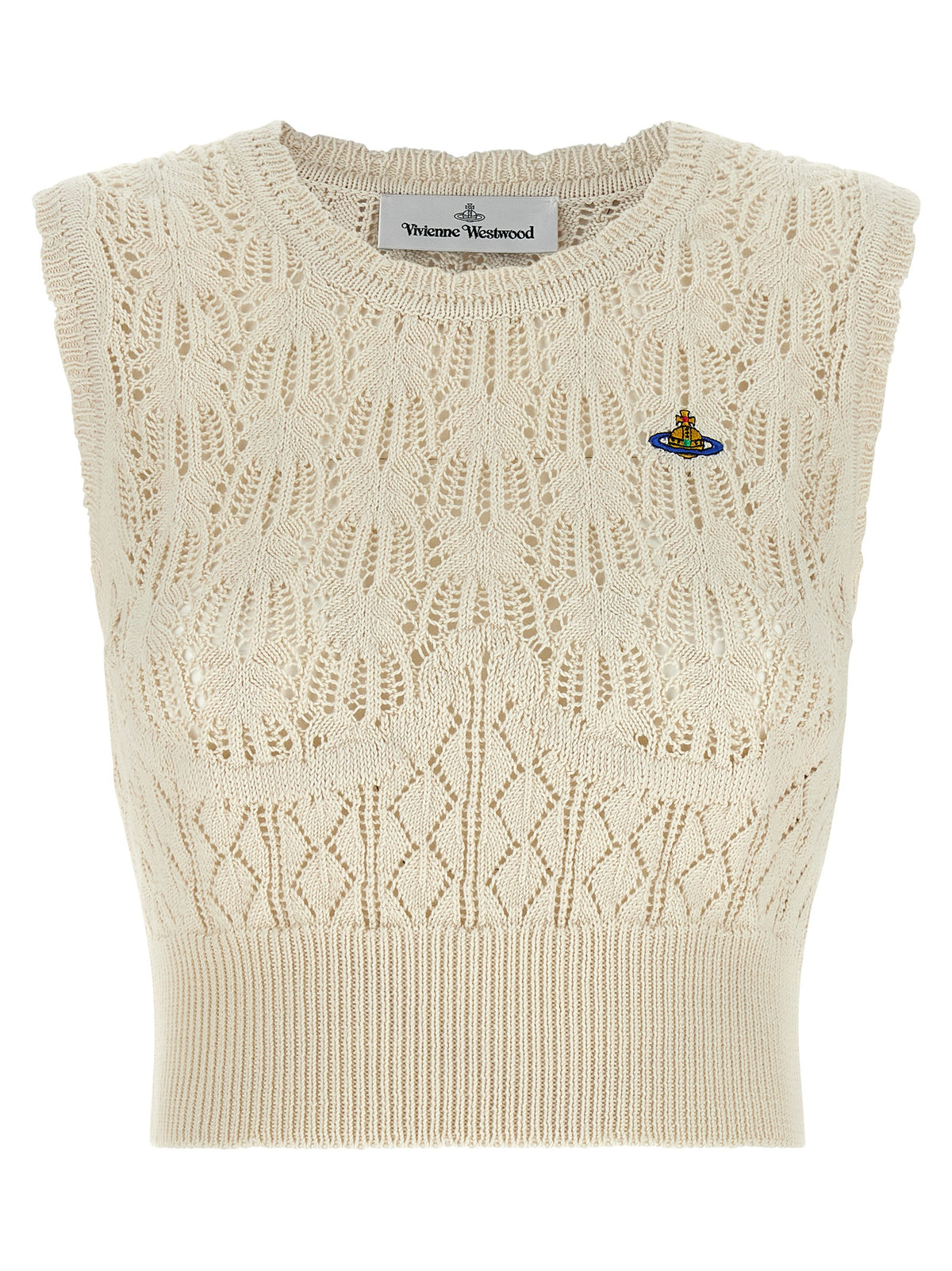 T-shirt sans manches en coton beige Vivienne Westwood