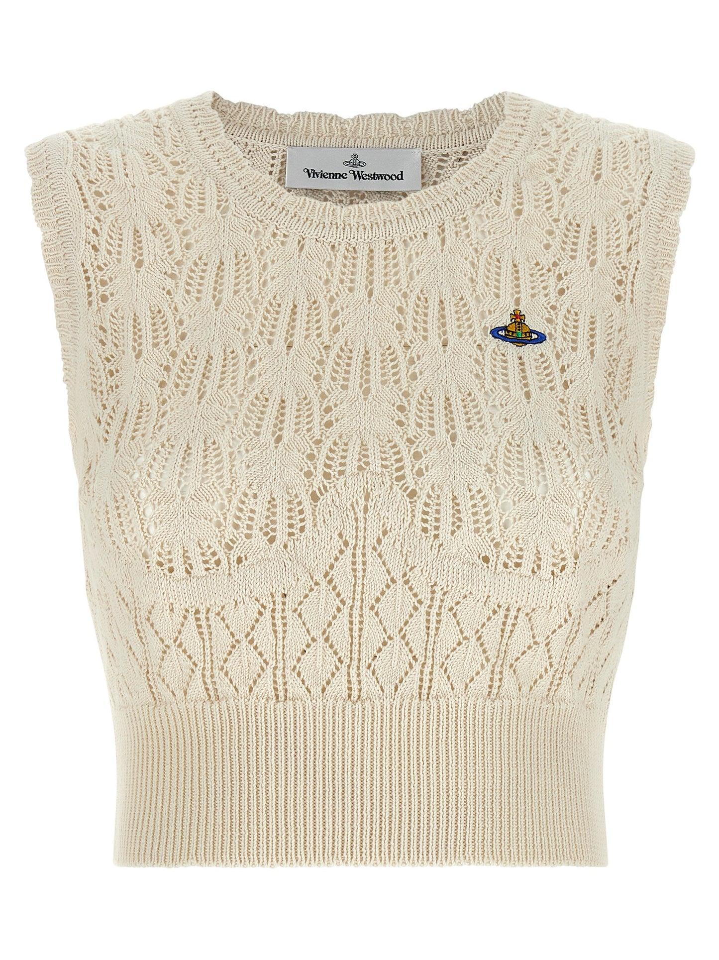 Vivienne Westwood Beige Cotton Sleeveles T-Shirt