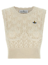 T-shirt sans manches en coton beige Vivienne Westwood