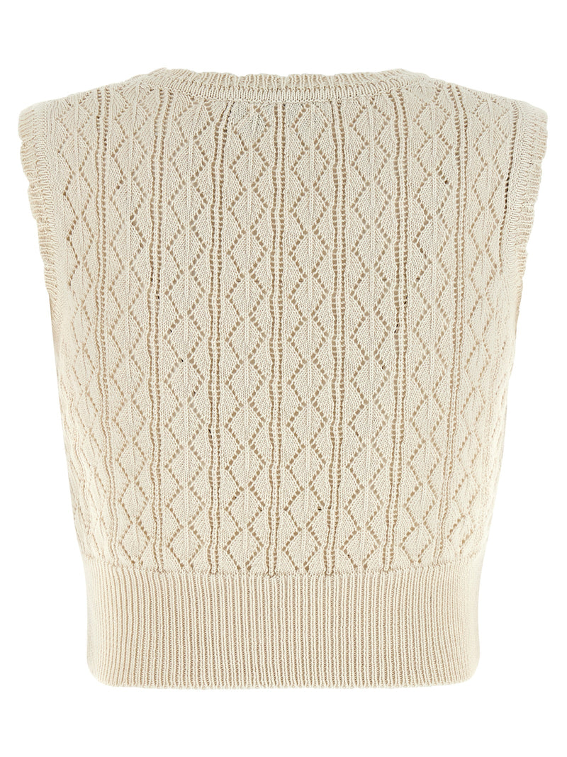 T-shirt sans manches en coton beige Vivienne Westwood