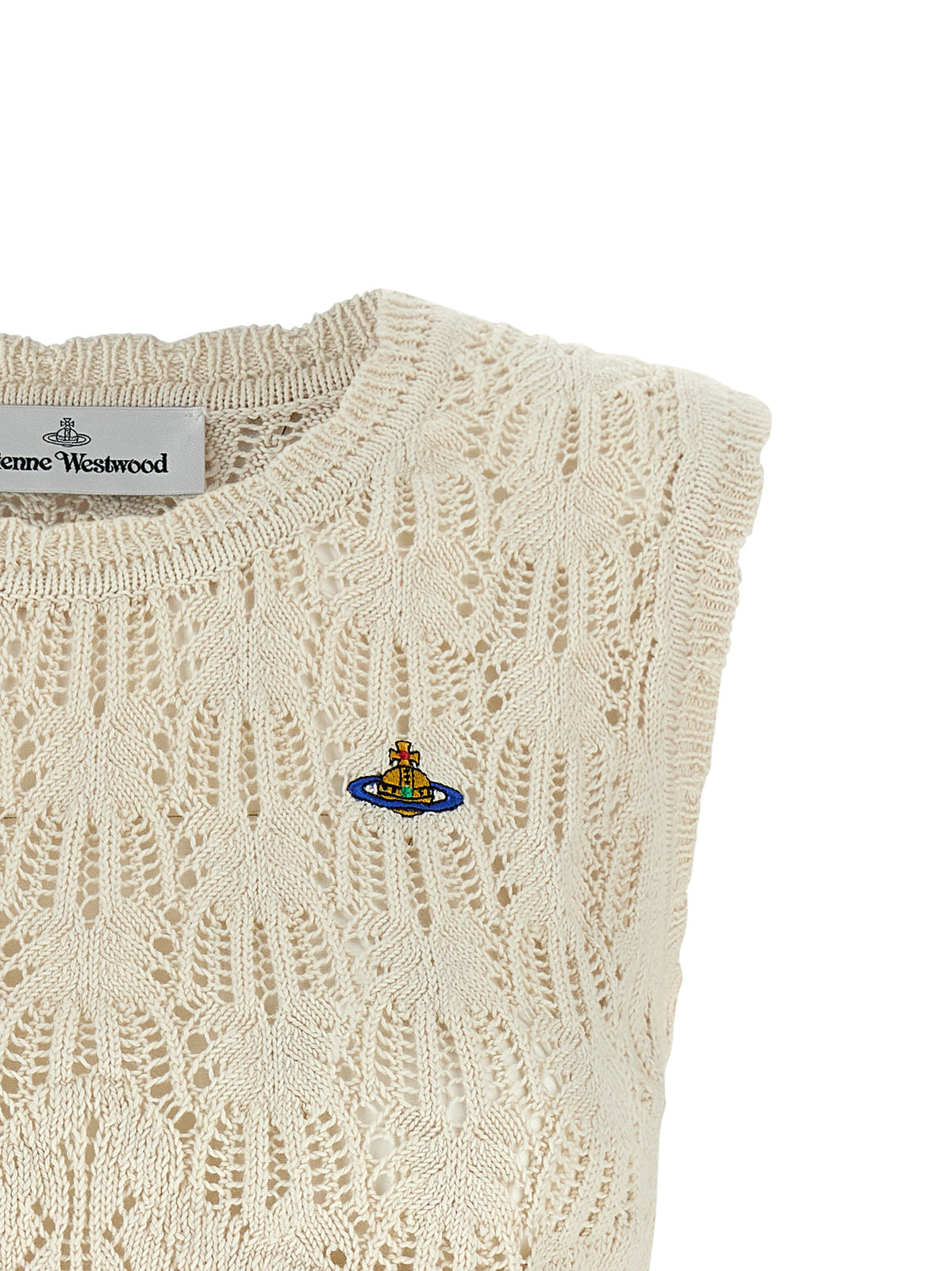 T-shirt sans manches en coton beige Vivienne Westwood