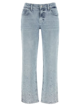 7 For All Mankind Blue Cotton Straight-Leg Jeans