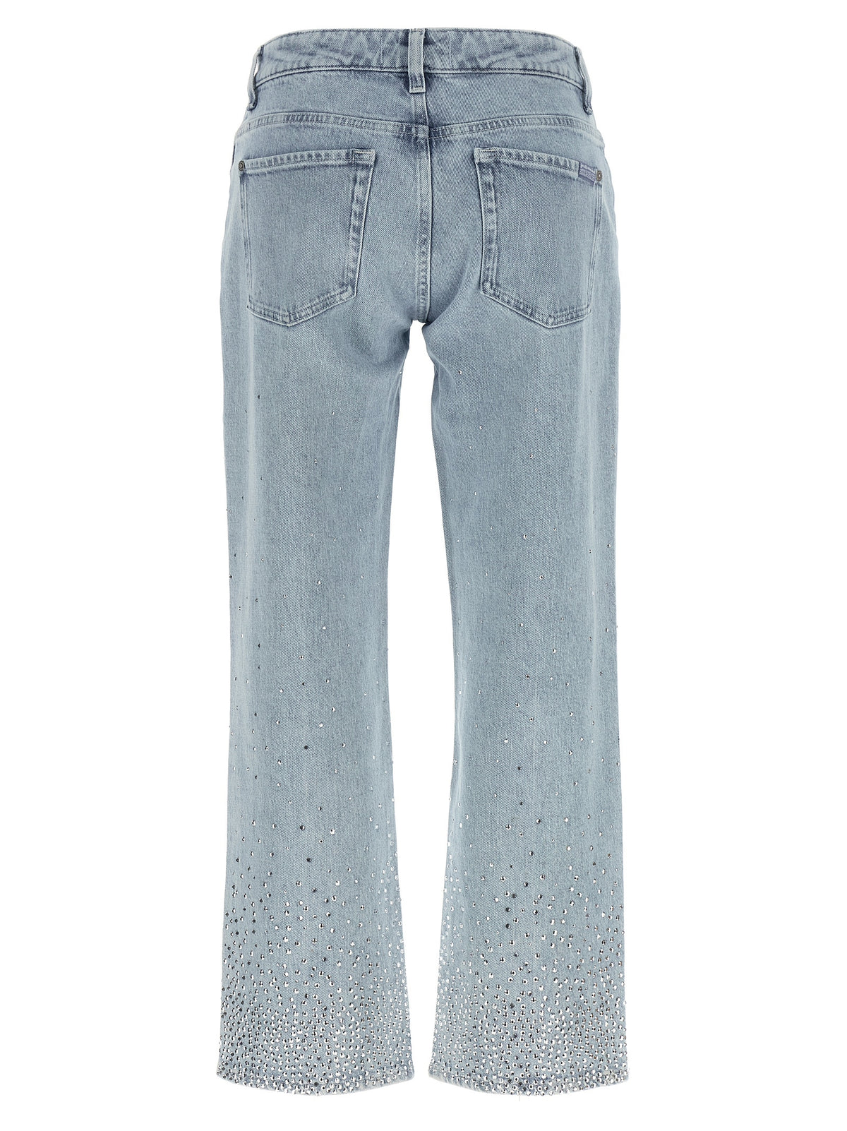 7 For All Mankind Blue Cotton Straight-Leg Jeans