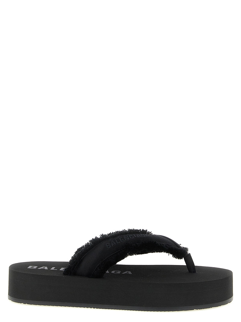 Claquettes Balenciaga en viscose noire