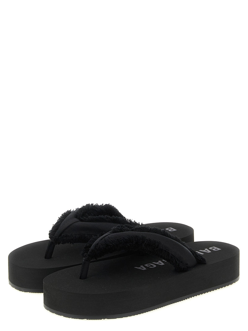 Claquettes Balenciaga en viscose noire