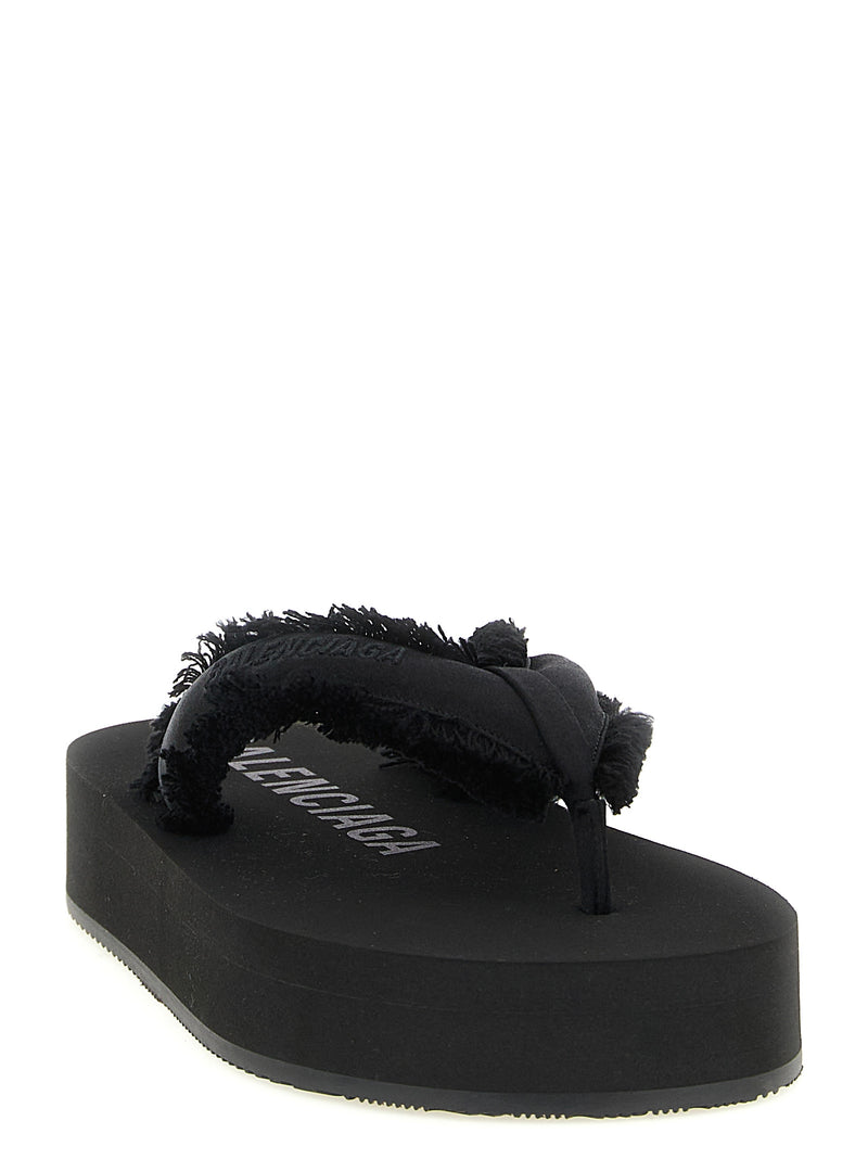 Claquettes Balenciaga en viscose noire