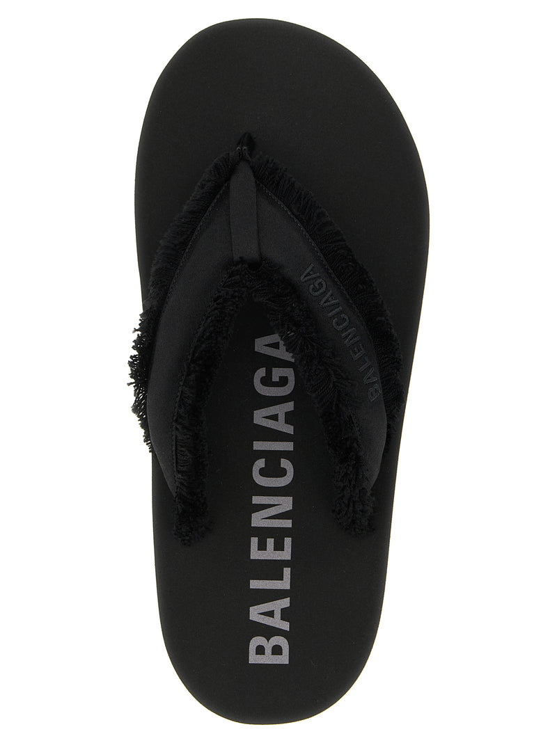 Claquettes Balenciaga en viscose noire