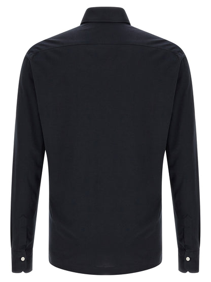 Kiton Blue Cotton Polo Shirt