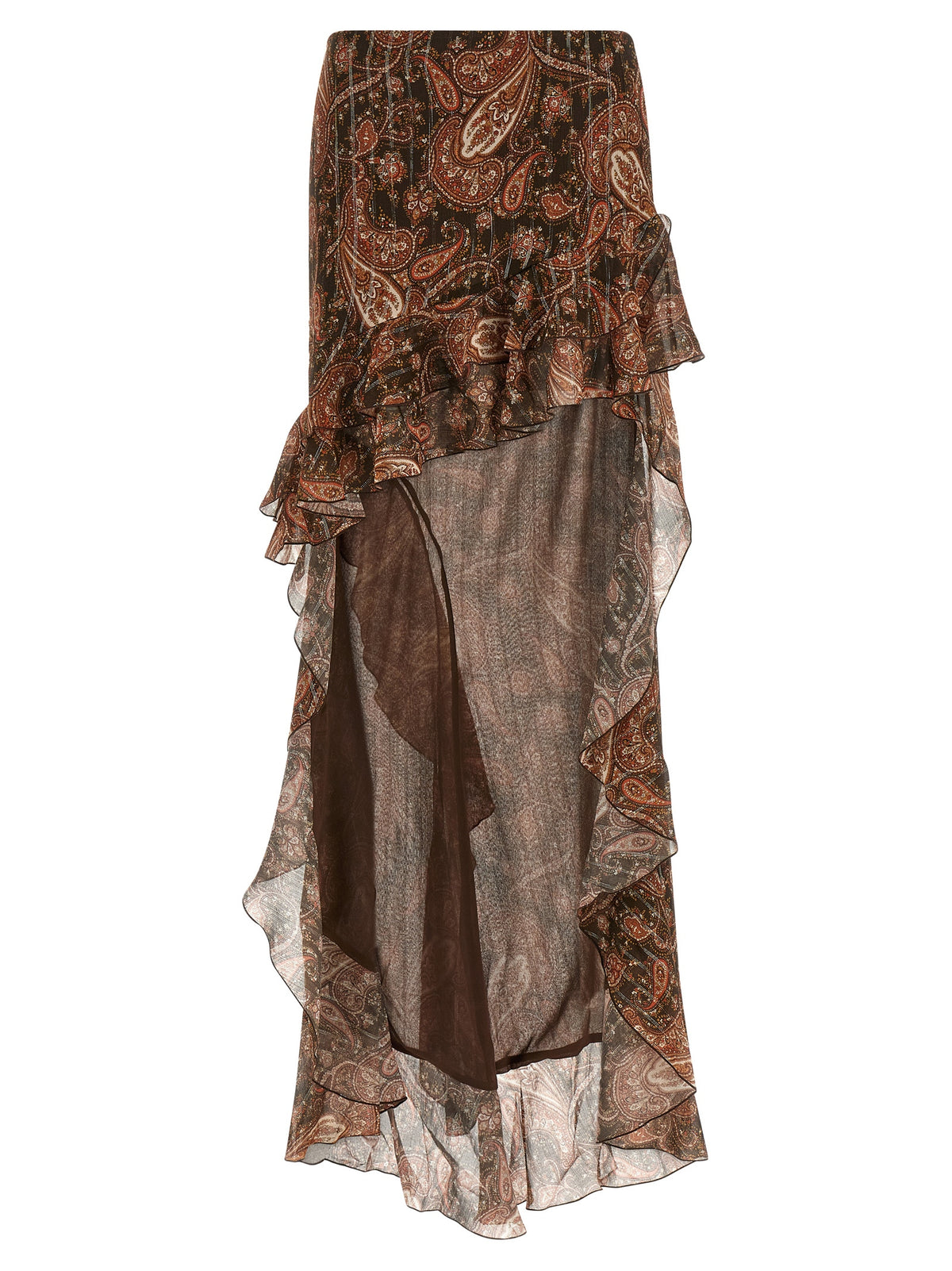 The Andamane Camelia Brown Viscose Mini Skirt