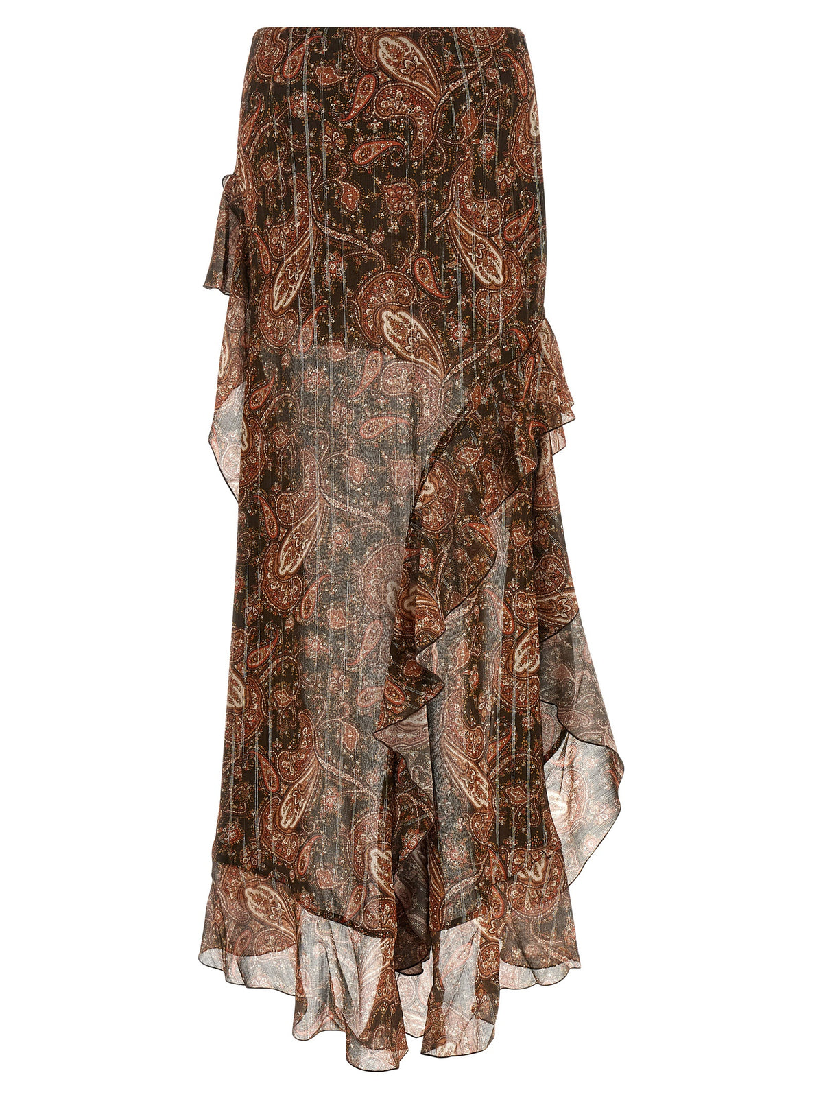 The Andamane Camelia Brown Viscose Mini Skirt